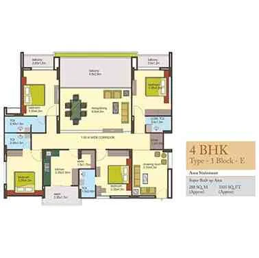 4BHK Type-A Block-E